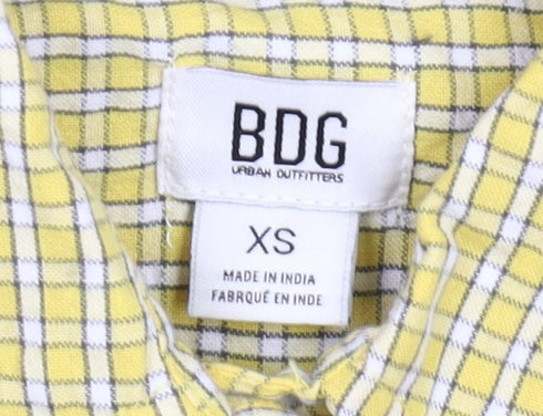 BDG Urban Outfitters Men's Yellow Check Cotton Long Sleeve Shirt XS