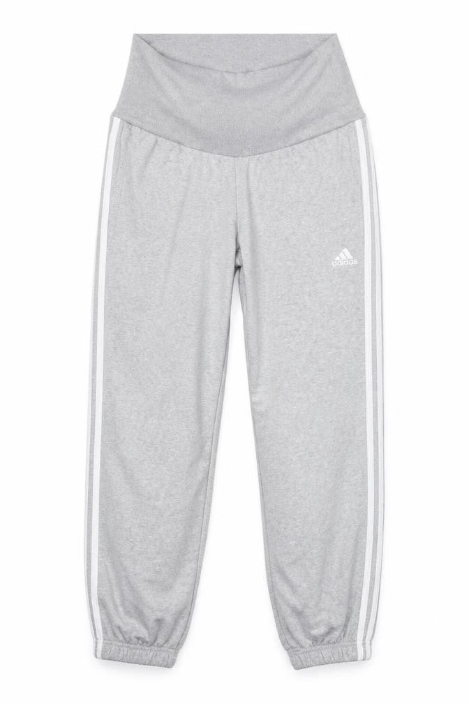 Adidas Womens Grey M Jogger Trousers Elastic Waist Side Stripes