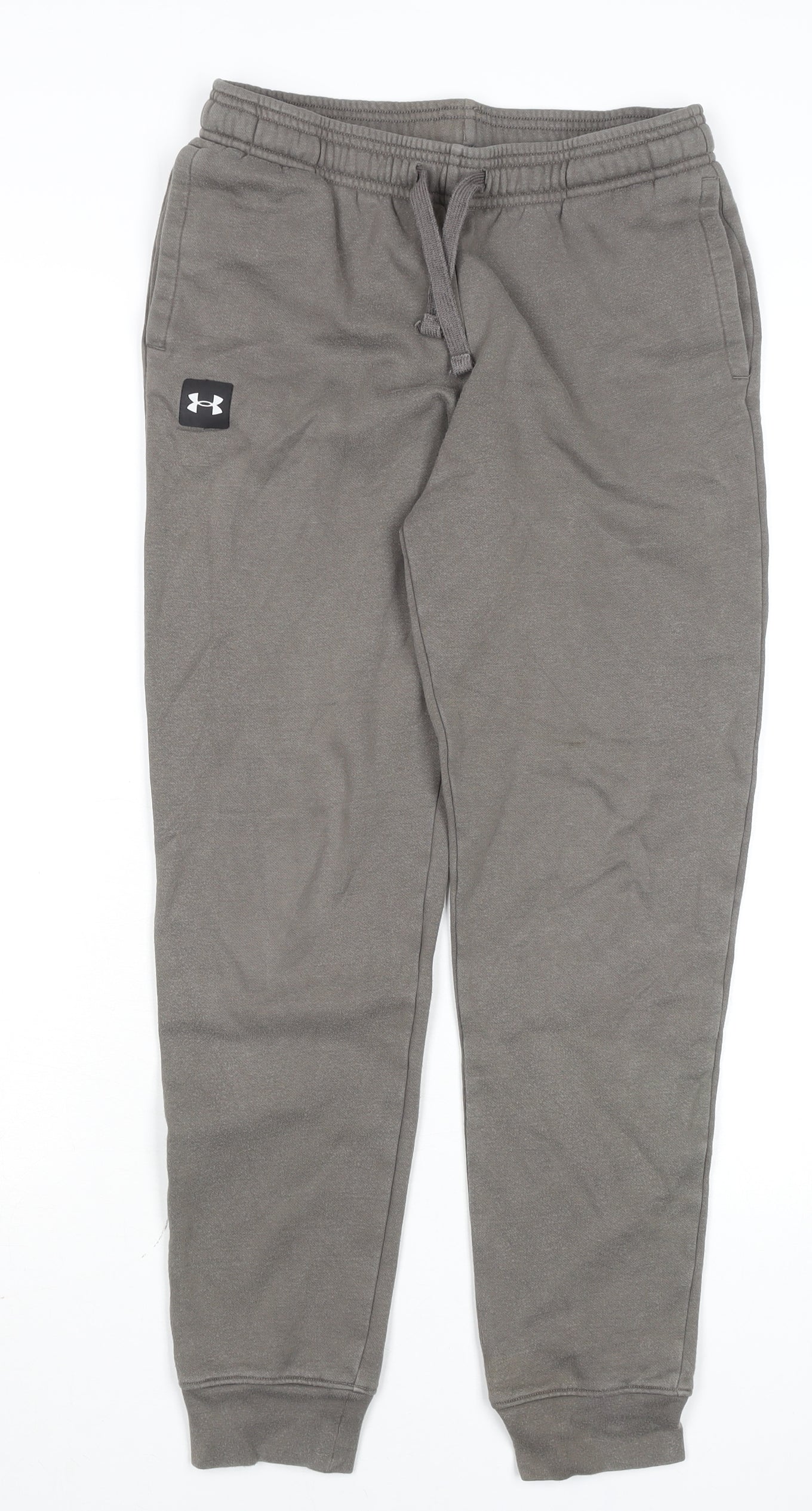 Under Armour Boys Grey L Jogger Sweatpants Cotton Blend Activewear