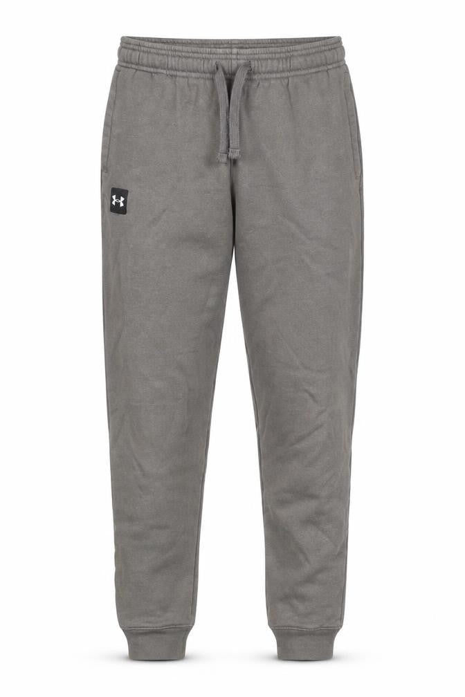 Under Armour Boys Grey L Jogger Sweatpants Cotton Blend Activewear