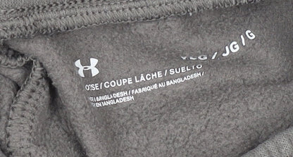 Brand and care label for Under Armour boys’ grey l jogger sweatpants cotton blend activewear