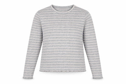 Savida Women’s Grey Striped Knit Pullover Jumper XL