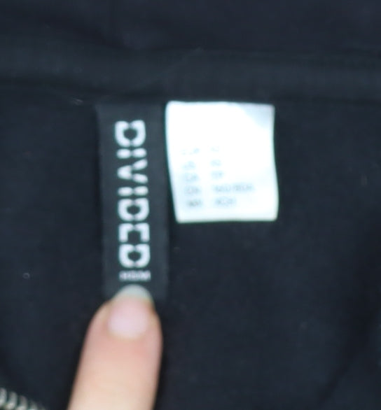 H&M Divided Women's Black 1/2 Zip Hoodie Size S Cotton Blend
