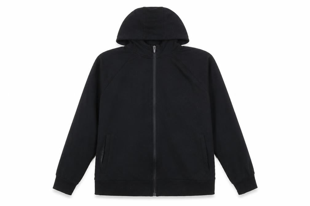 H&M Men's Black Regular Fit Full Zip Hooded Activewear Jacket Size L