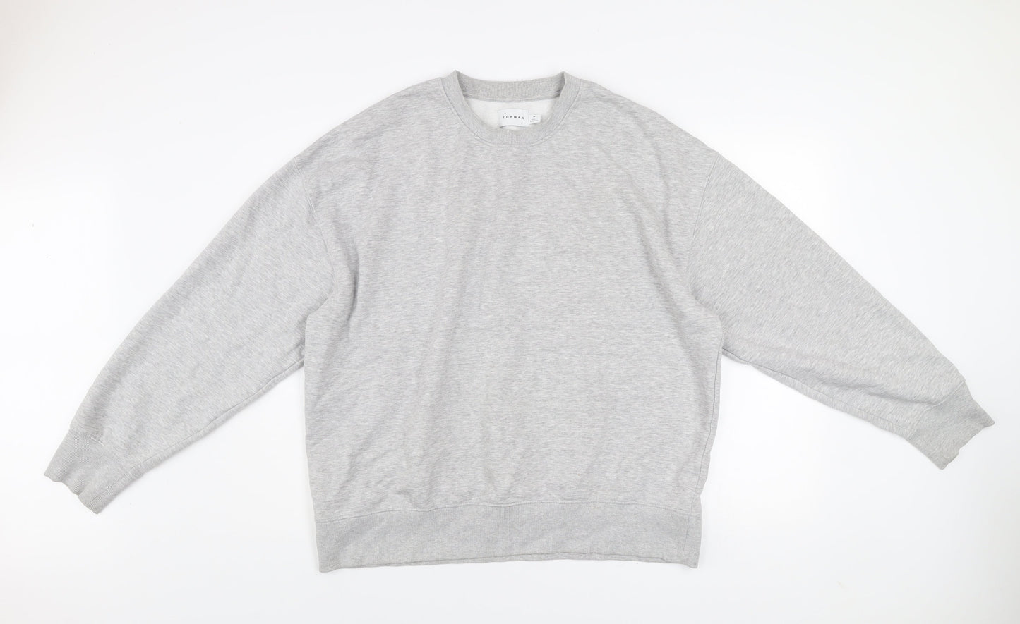 Topman Men's Grey Crew Neck Pullover Sweatshirt Size M Regular Fit