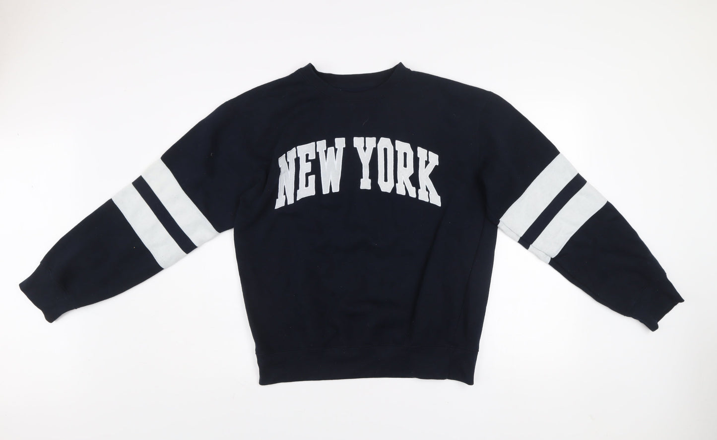New York Popular Women's Navy Blue Pullover Sweatshirt Size L