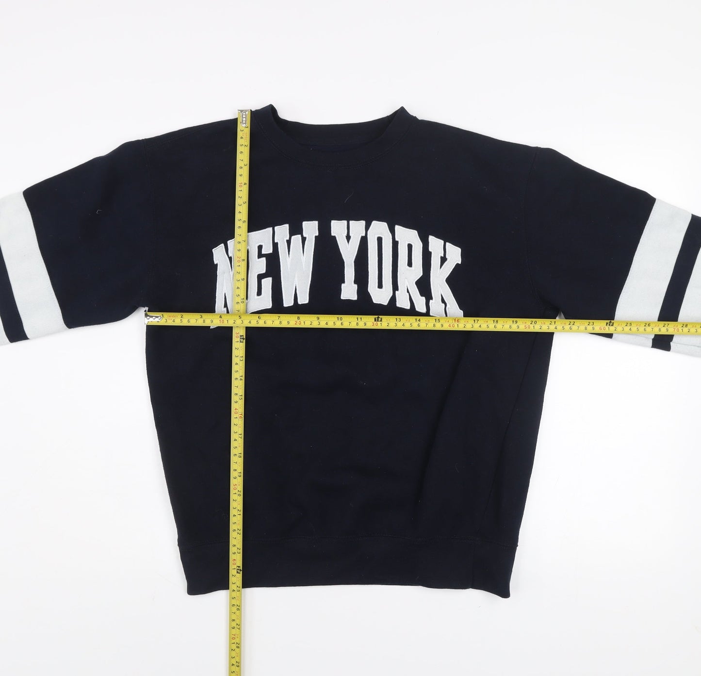 New York Popular Women's Navy Blue Pullover Sweatshirt Size L