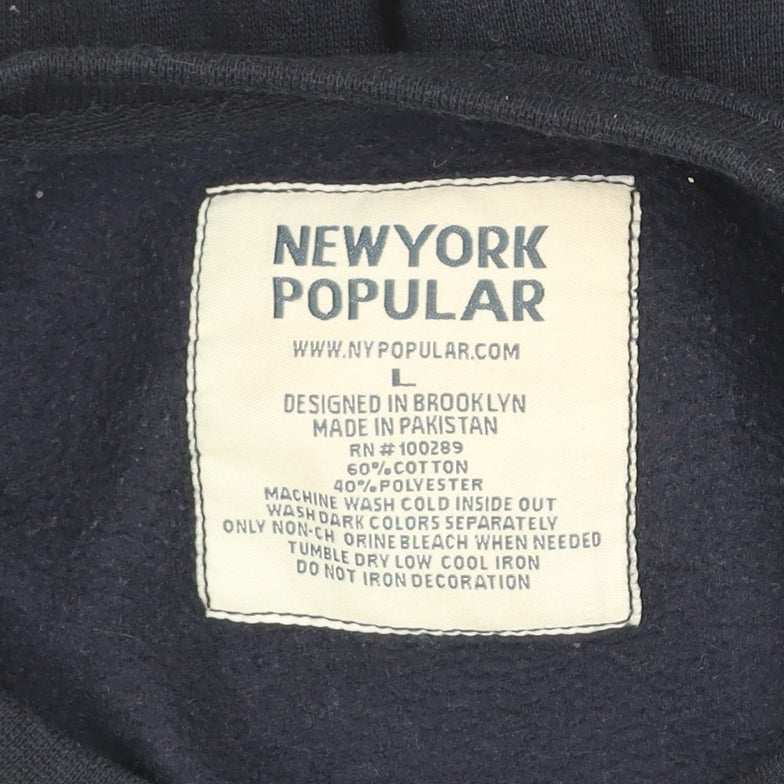 New York Popular Women's Navy Blue Pullover Sweatshirt Size L
