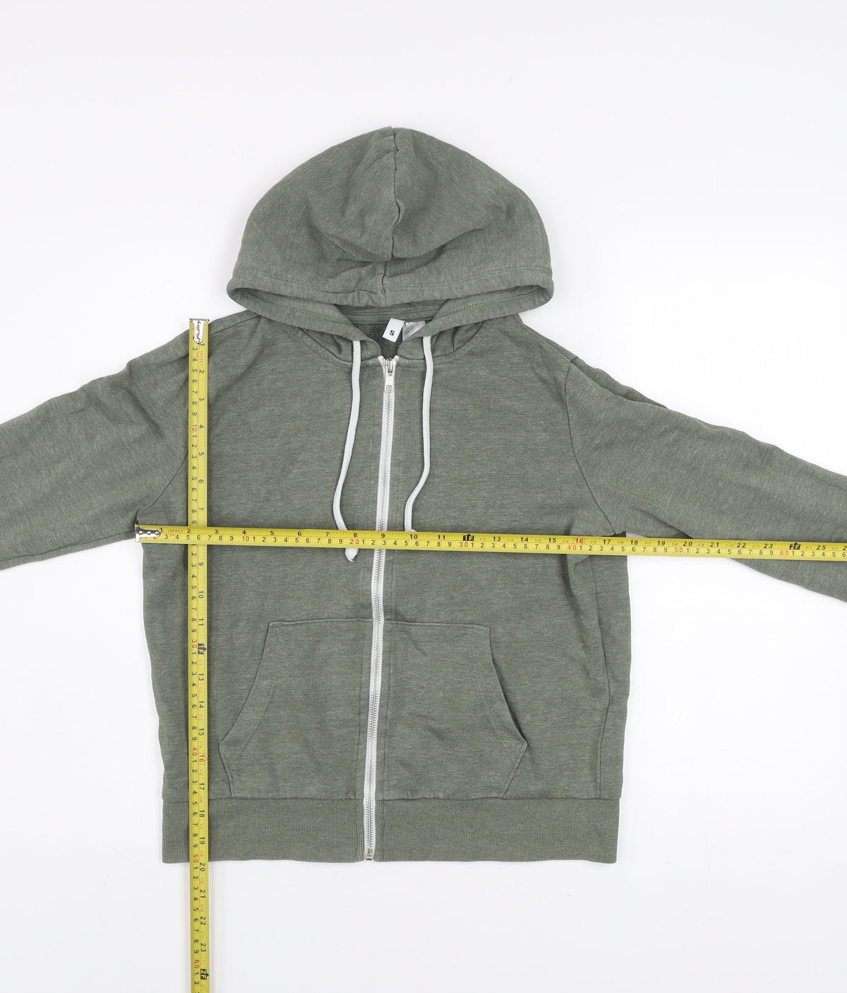 H&M Women’s Green Basic Zip Hoodie Jacket Size S Cotton Blend