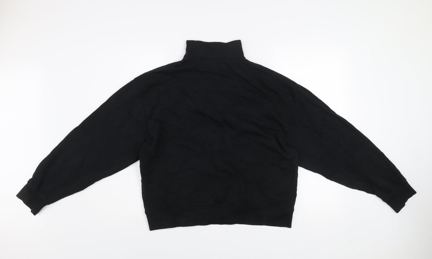 ASOS Design Women's Black 1/2 Zip Cotton Sweatshirt UK 10