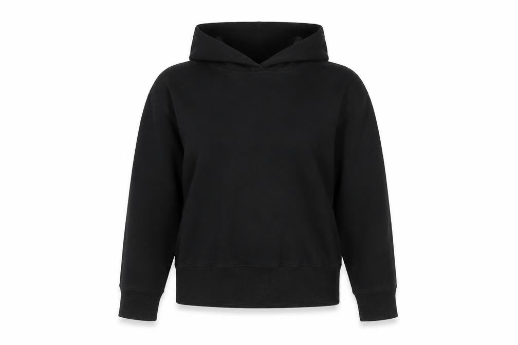 Zara Women Black L Pullover Hoodie Cotton Blend Casual