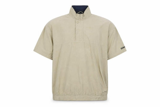 Donnay Men Beige Short Sleeve High Neck Zip Button-Up Shirt L