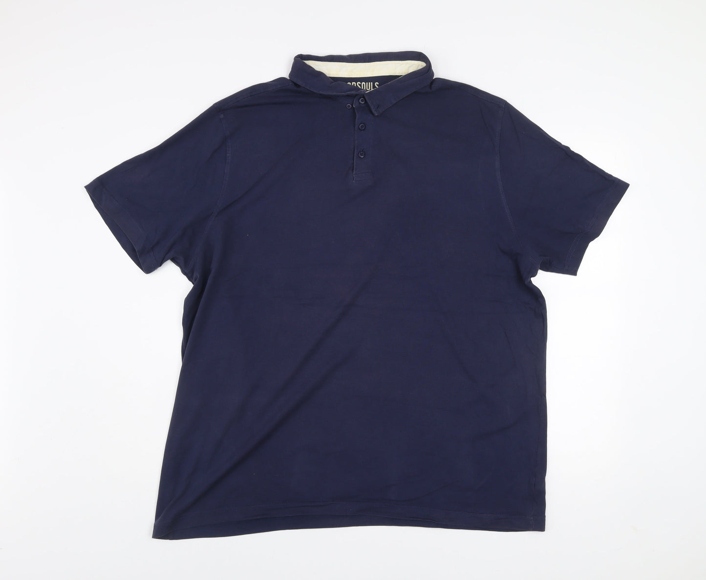Goodsouls Men's Blue Cotton Polo Shirt Size XL Short Sleeve