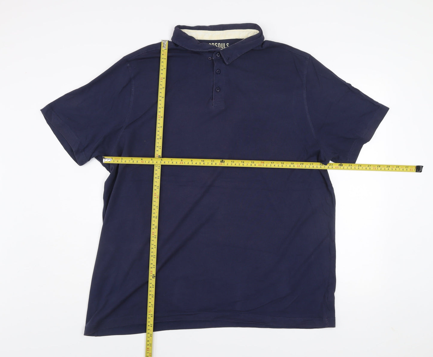 Goodsouls Men's Blue Cotton Polo Shirt Size XL Short Sleeve