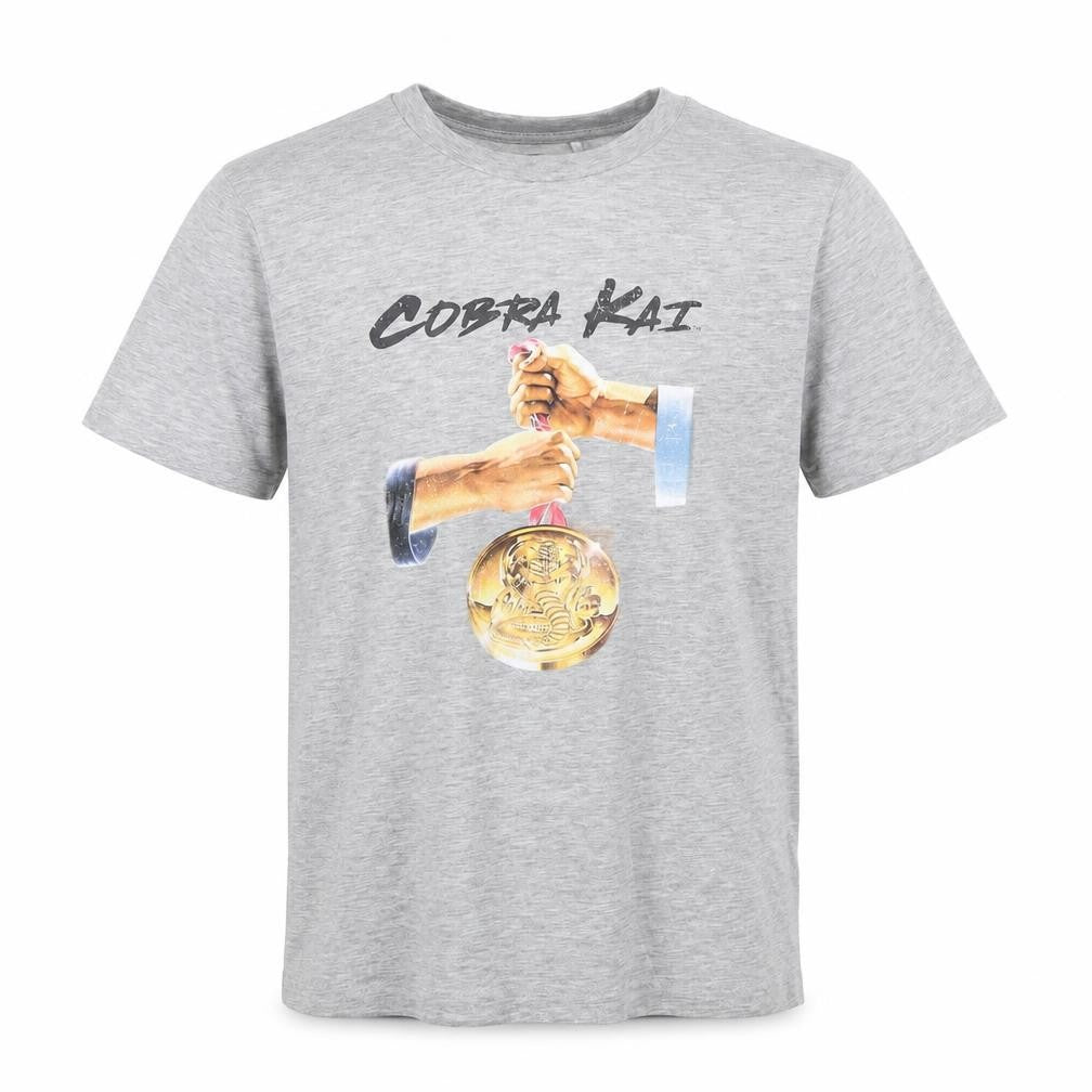 Cobra Kai Men's Grey Crew Neck Graphic T-Shirt Size S