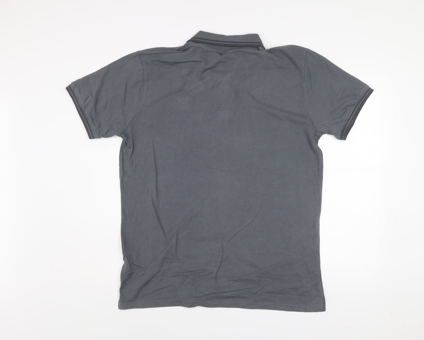Kappa Men’s Grey Short Sleeve Polo Shirt XL Cotton Casual
