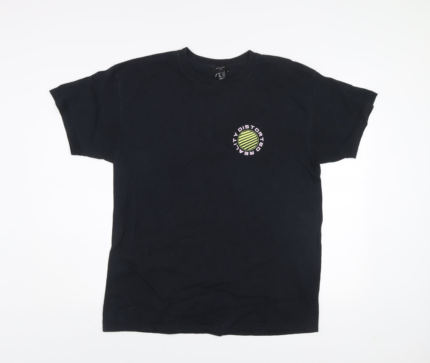 New Look Men's Black Medium Graphic Print T-Shirt - Distorted Reality Style