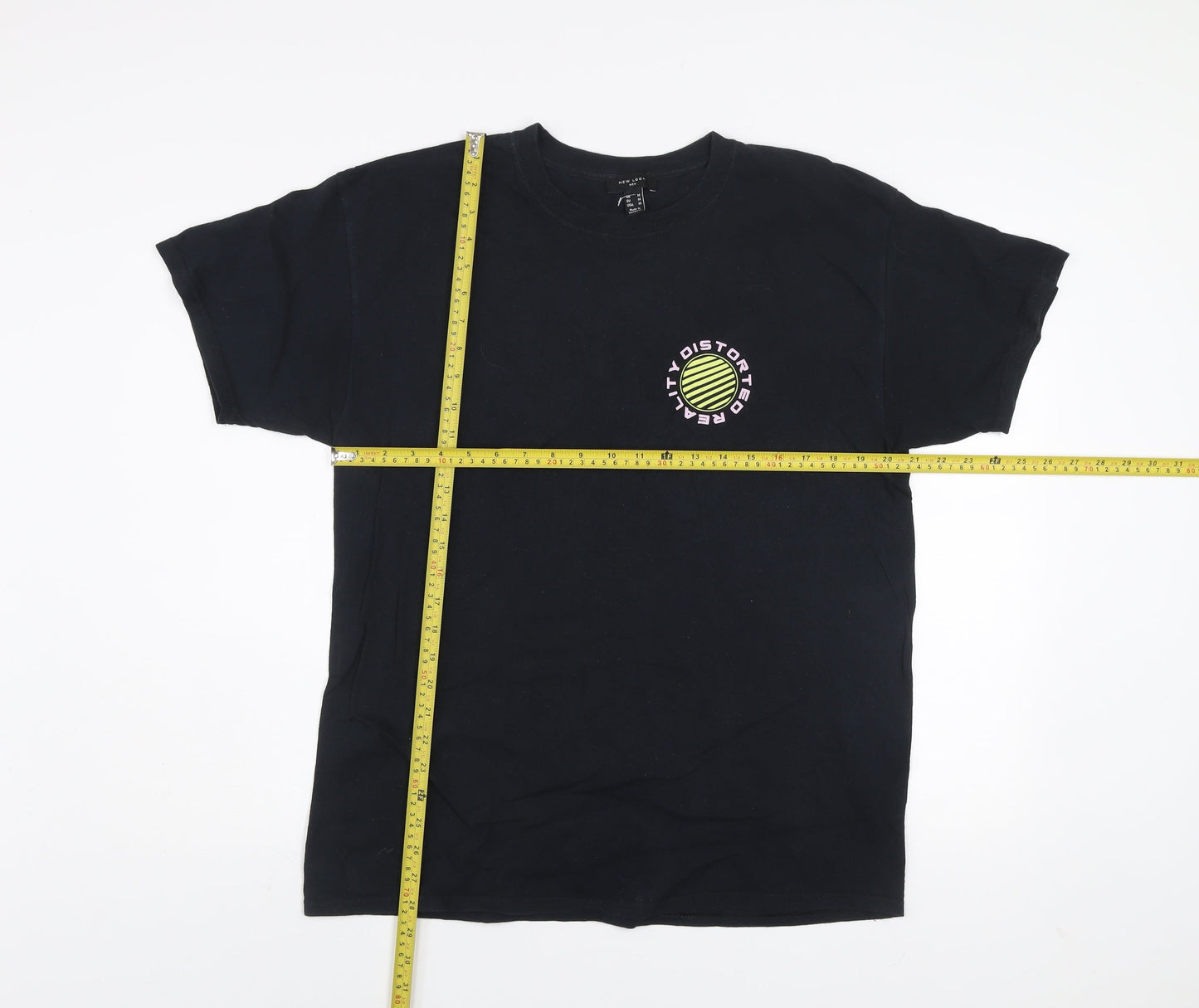 New Look Men's Black Medium Graphic Print T-Shirt - Distorted Reality Style