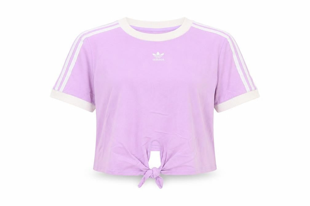 Adidas Women’s Purple Cropped Tie Front T-Shirt Size 12