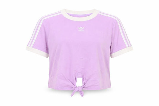 Adidas Women’s Purple Cropped Tie Front T-Shirt Size 12
