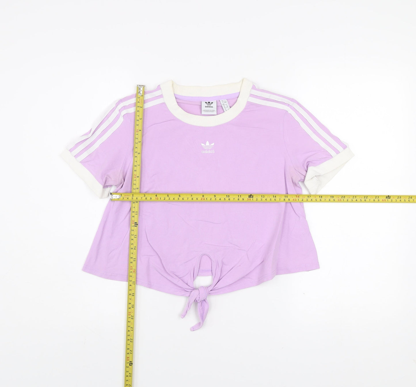 Adidas Women’s Purple Cropped Tie Front T-Shirt Size 12