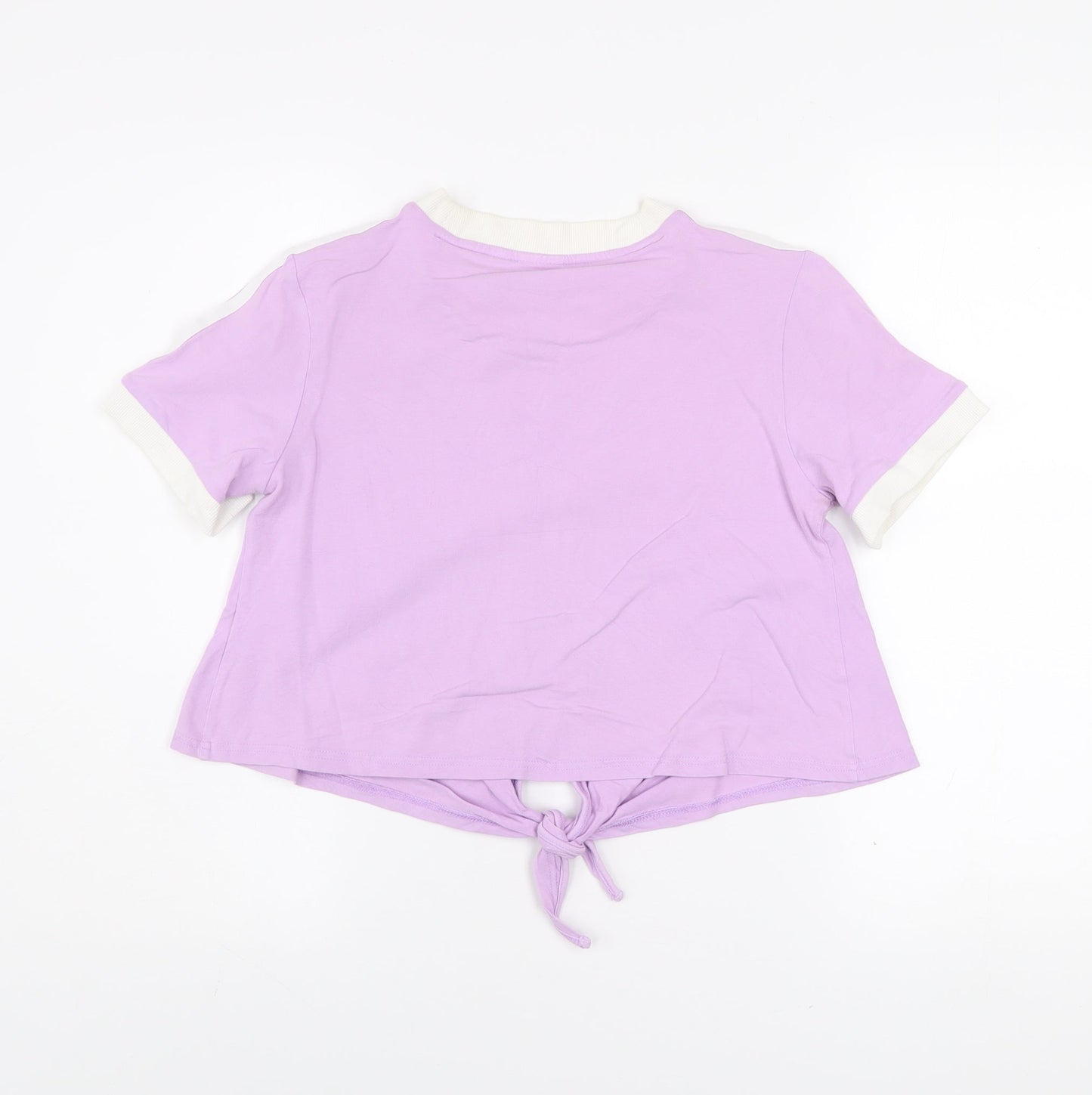 Adidas Women’s Purple Cropped Tie Front T-Shirt Size 12