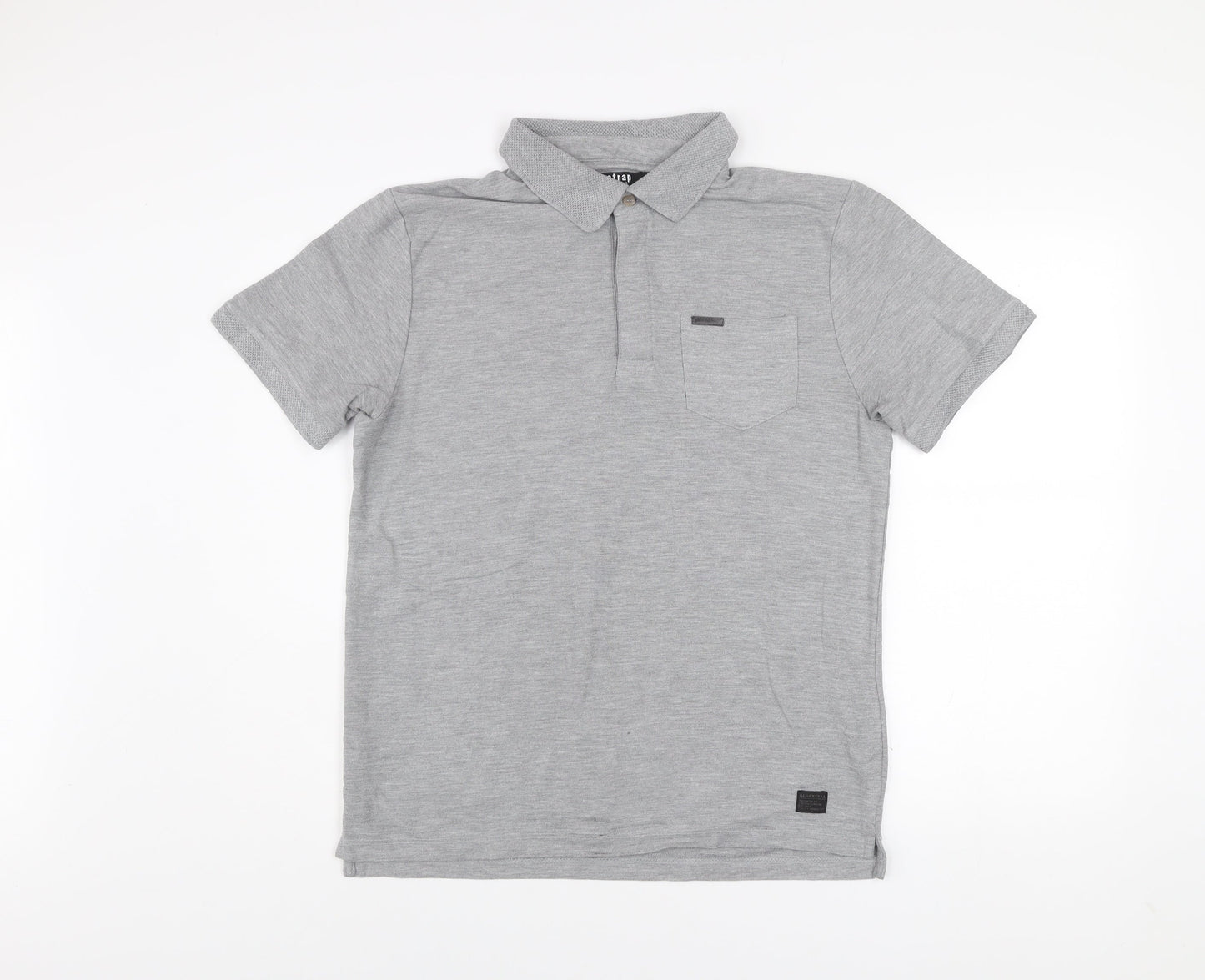 Firetrap Blackseal Men's Grey Polo Shirt Size L Short Sleeve Casual
