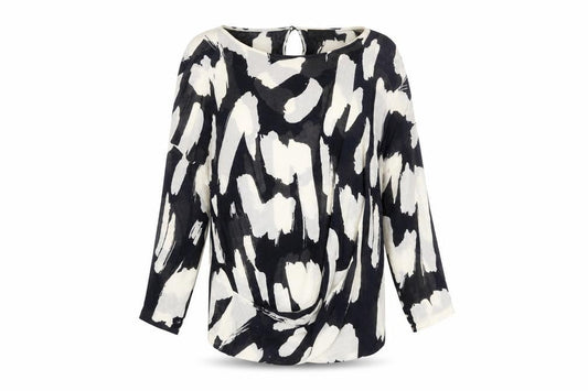 Phase Eight Women’s Black & Cream Abstract Knit Jumper Size 12