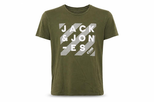 Jack & Jones Men's Green M Core Logo Graphic Cotton T-Shirt