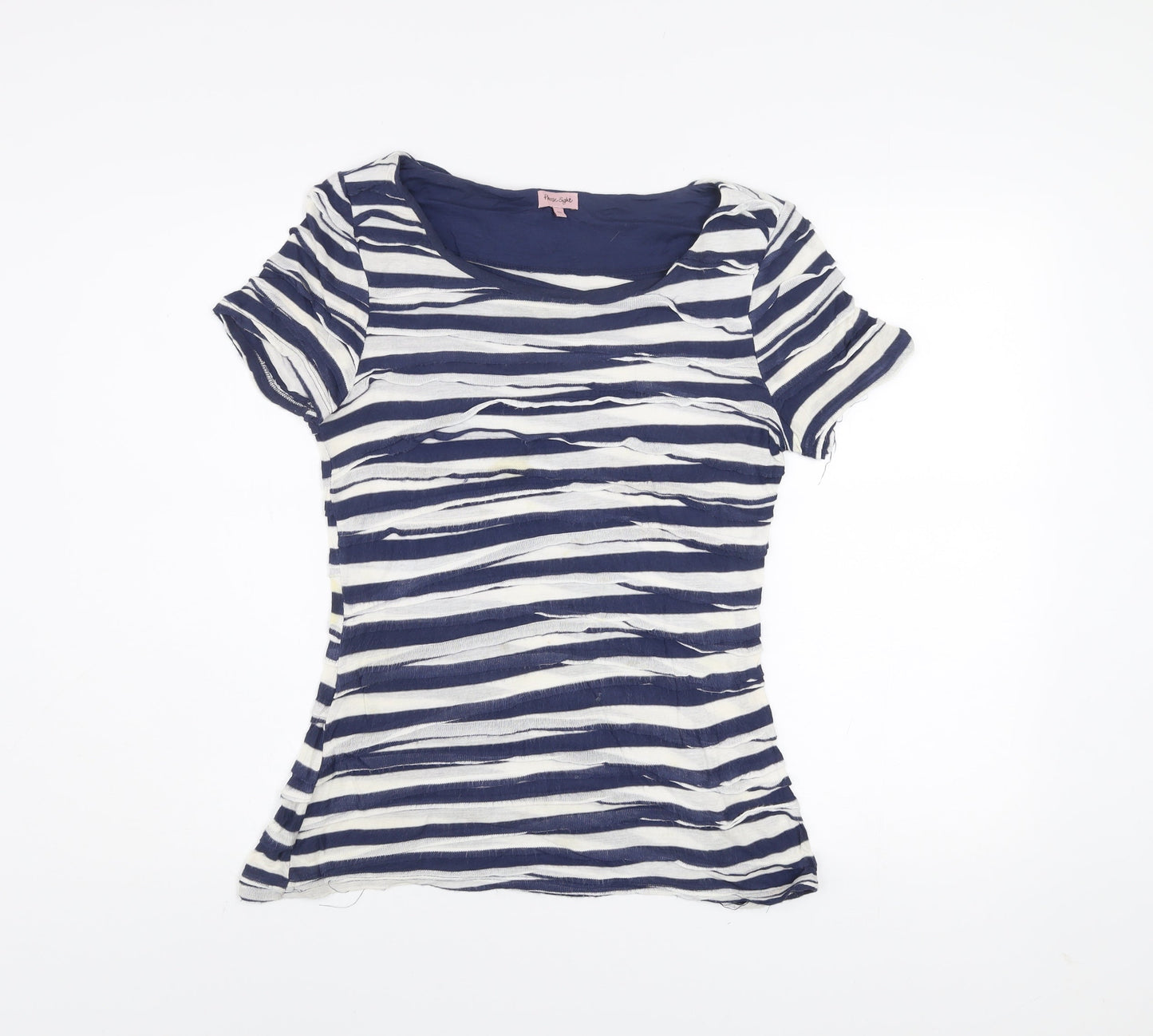 Phase Eight Womens Blue Striped Jersey T-Shirt Size 10