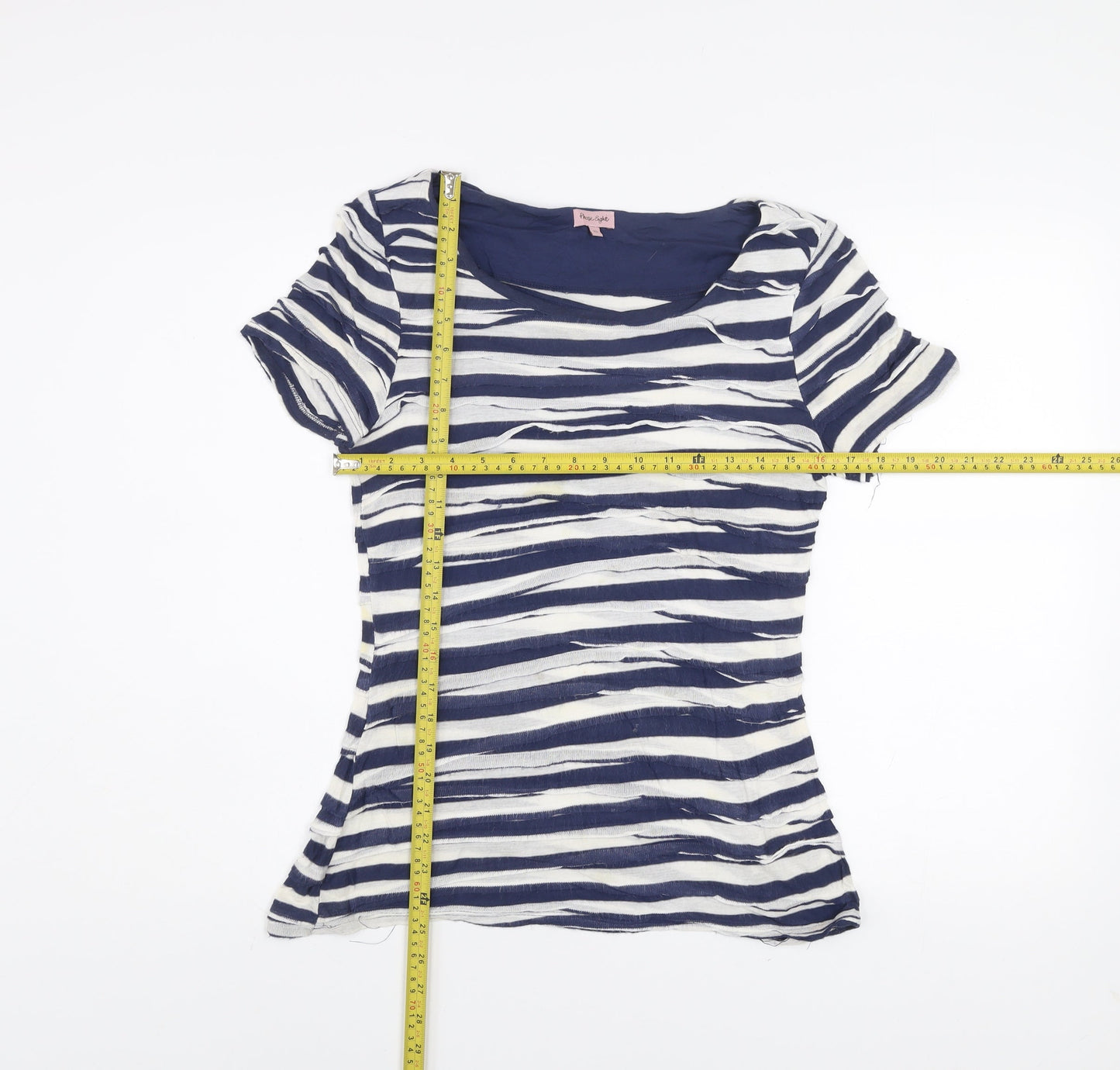 Phase Eight Womens Blue Striped Jersey T-Shirt Size 10