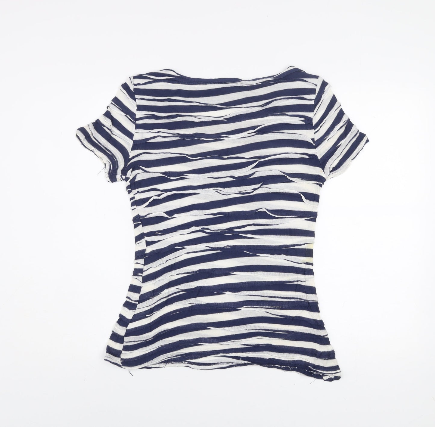 Phase Eight Womens Blue Striped Jersey T-Shirt Size 10