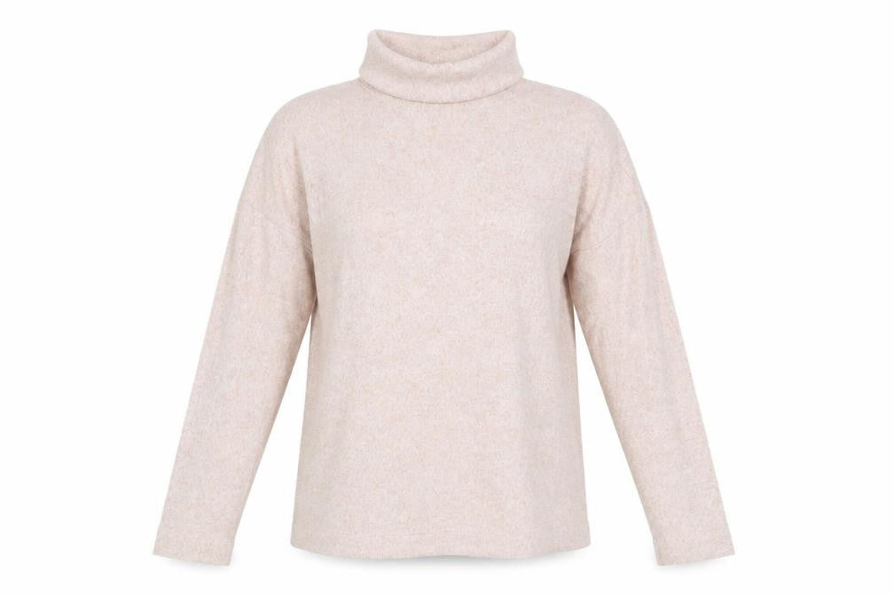 FatFace Women's Beige Roll Neck Long Sleeve Knit Jumper Size S
