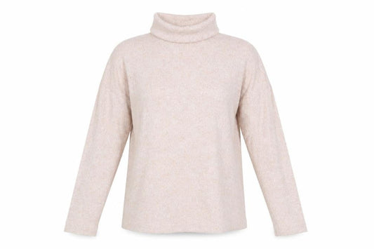 FatFace Women's Beige Roll Neck Long Sleeve Knit Jumper Size S
