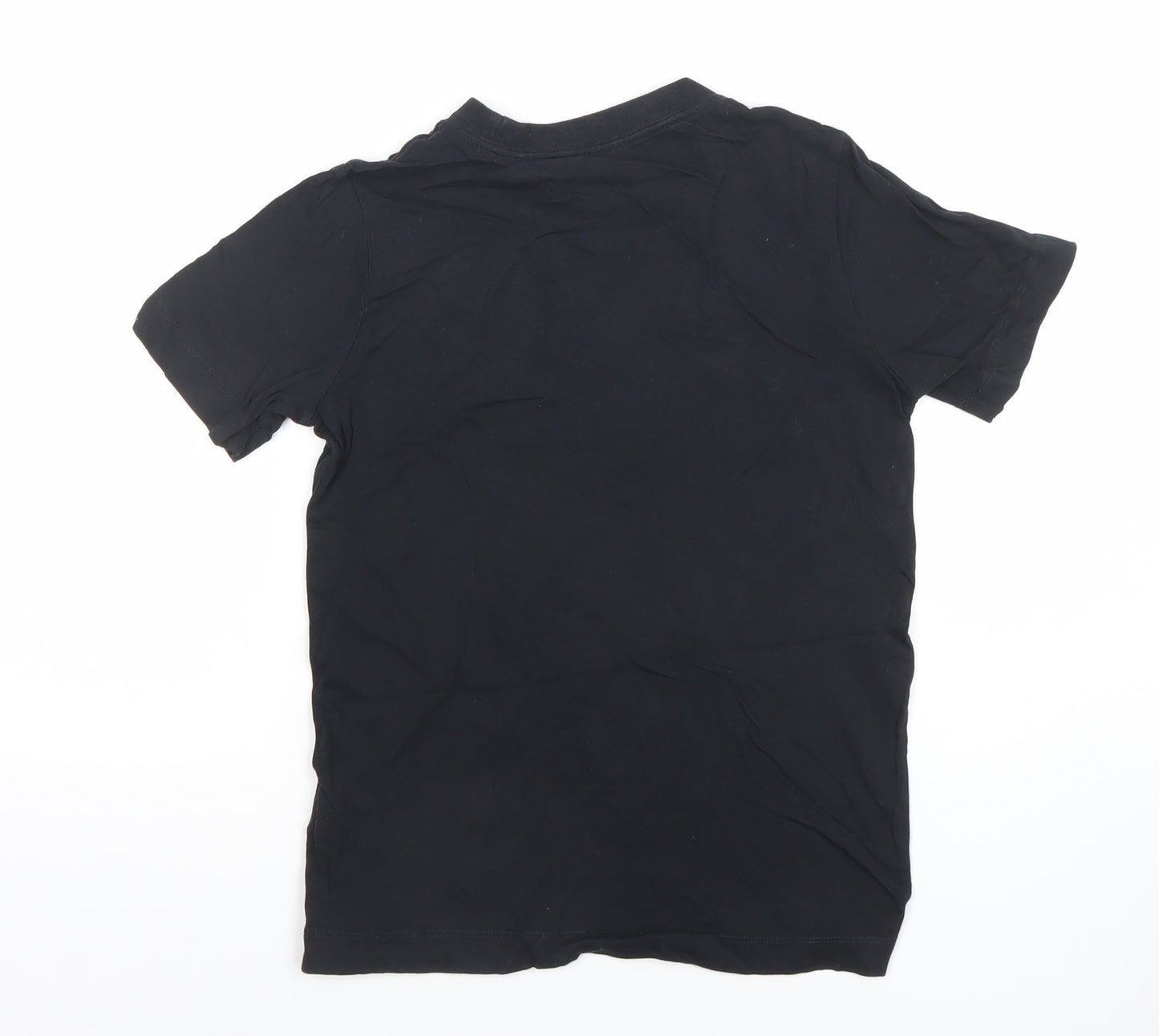 Nike Boys Black Logo Cotton T-Shirt Size S Short Sleeve Sports Tee