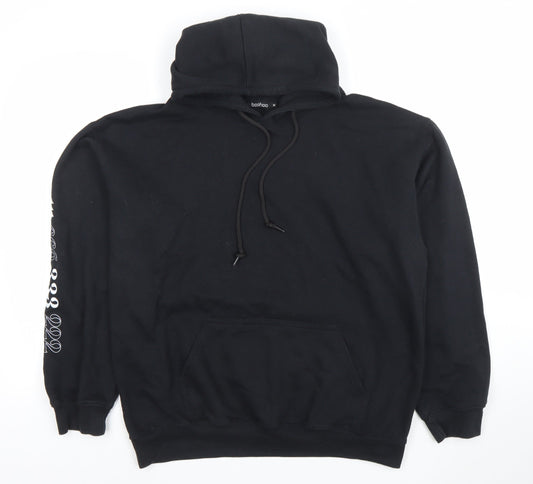 Boohoo Men’s Black Angel Anarchy Pullover Hoodie Size M Graphic Print