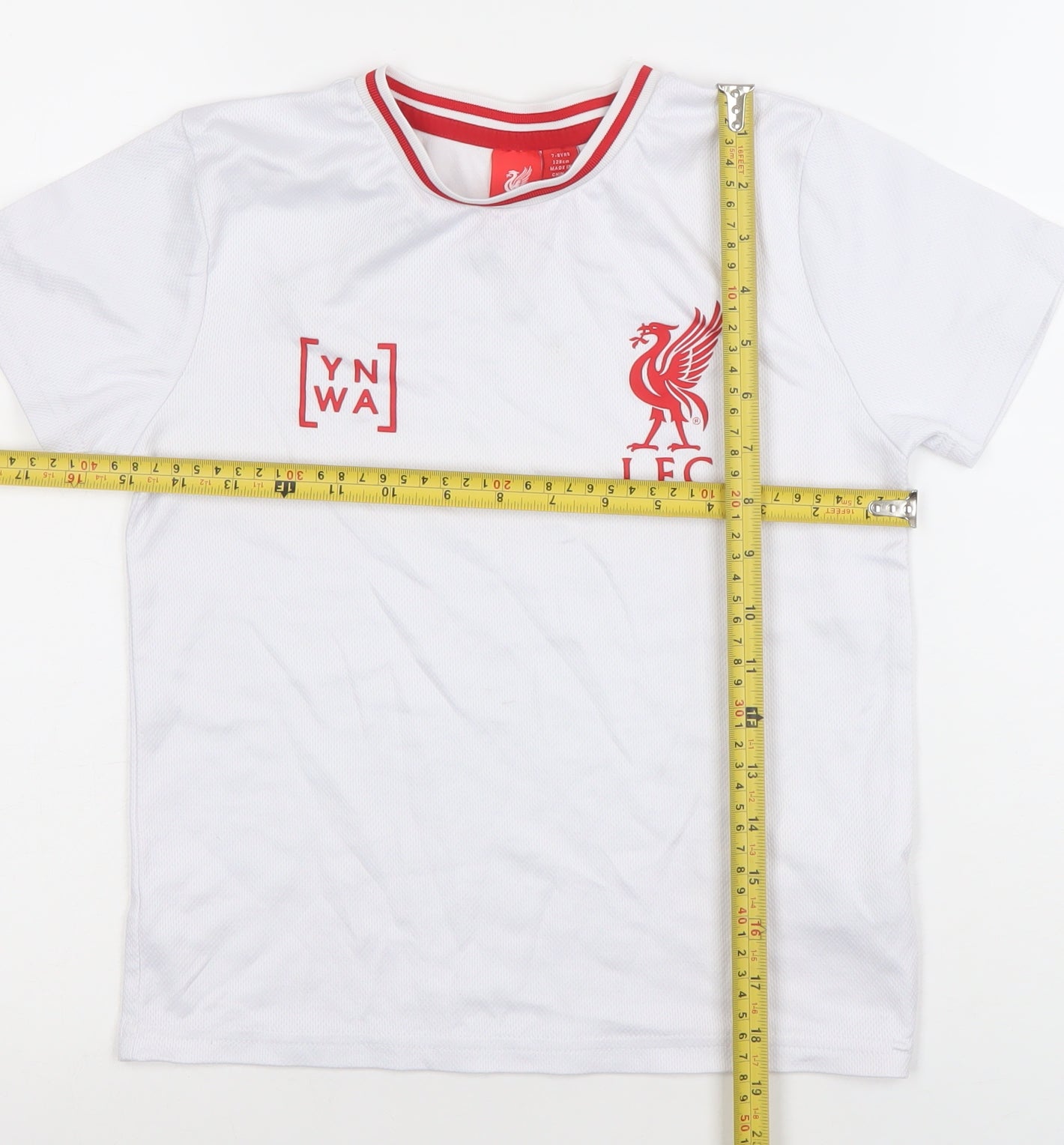 Liverpool FC Boys White Short Sleeve Jersey T-Shirt 7-8 Years