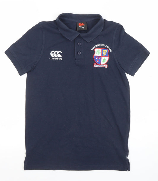 Canterbury Boys Navy Polo Shirt 12 Years Rugby Club Embroidered Top