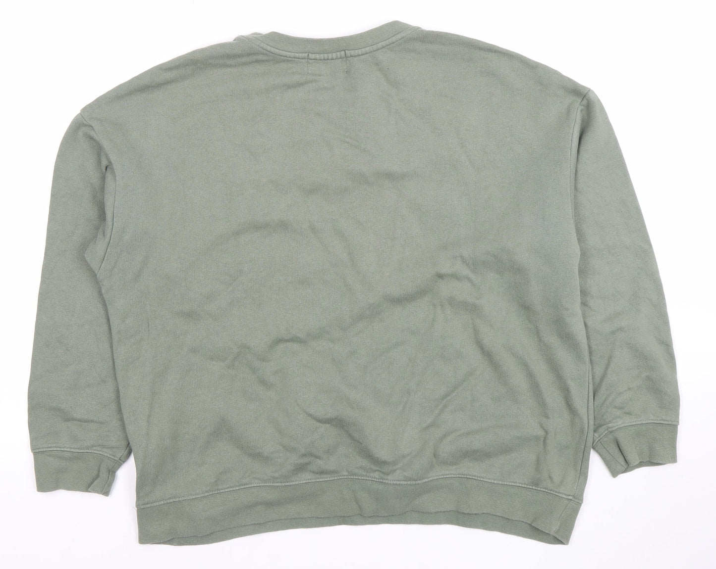 Next Women Khaki Green Beaded Leopard Print Crew Neck Sweatshirt Size L