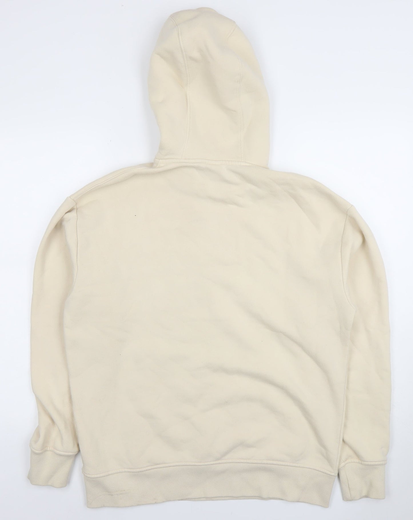 Zara Women Beige Pullover Hoodie Medium Cotton Blend Lined