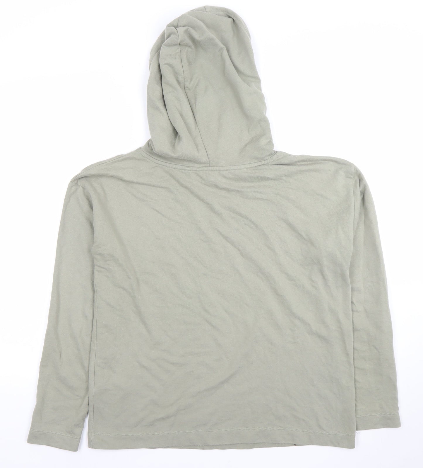 Next Womens Green Cotton Hooded Pullover Hoodie Size 12