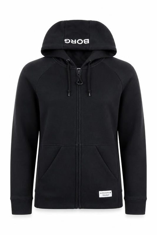 Björn Borg Women's Black Full Zip Hoodie Size 6 Cotton Blend