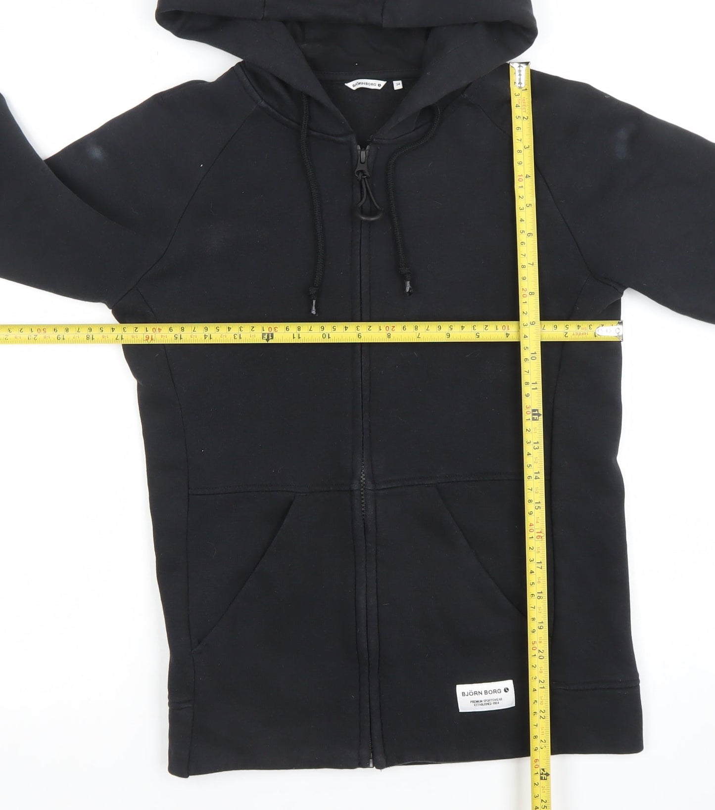 Björn Borg Women's Black Full Zip Hoodie Size 6 Cotton Blend