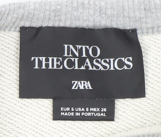 Zara Men’s Grey Cotton Blend Pullover Sweatshirt Size S