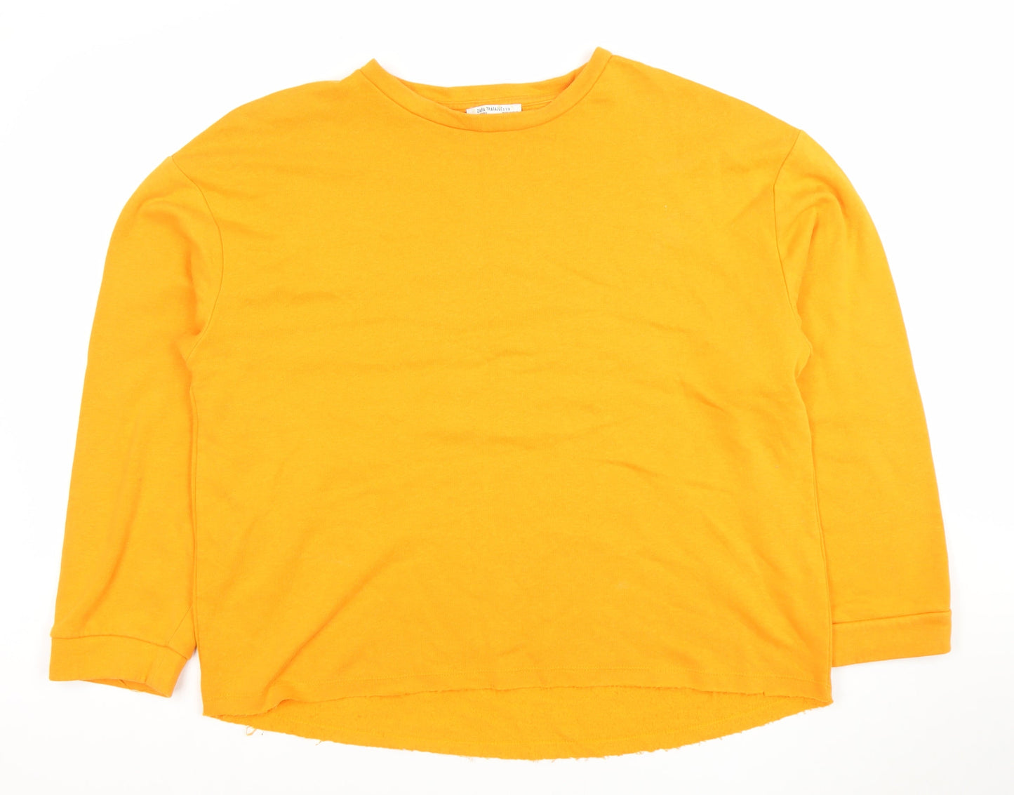 Zara Trafaluc Womens Yellow Pullover Sweatshirt Size S Long Sleeve