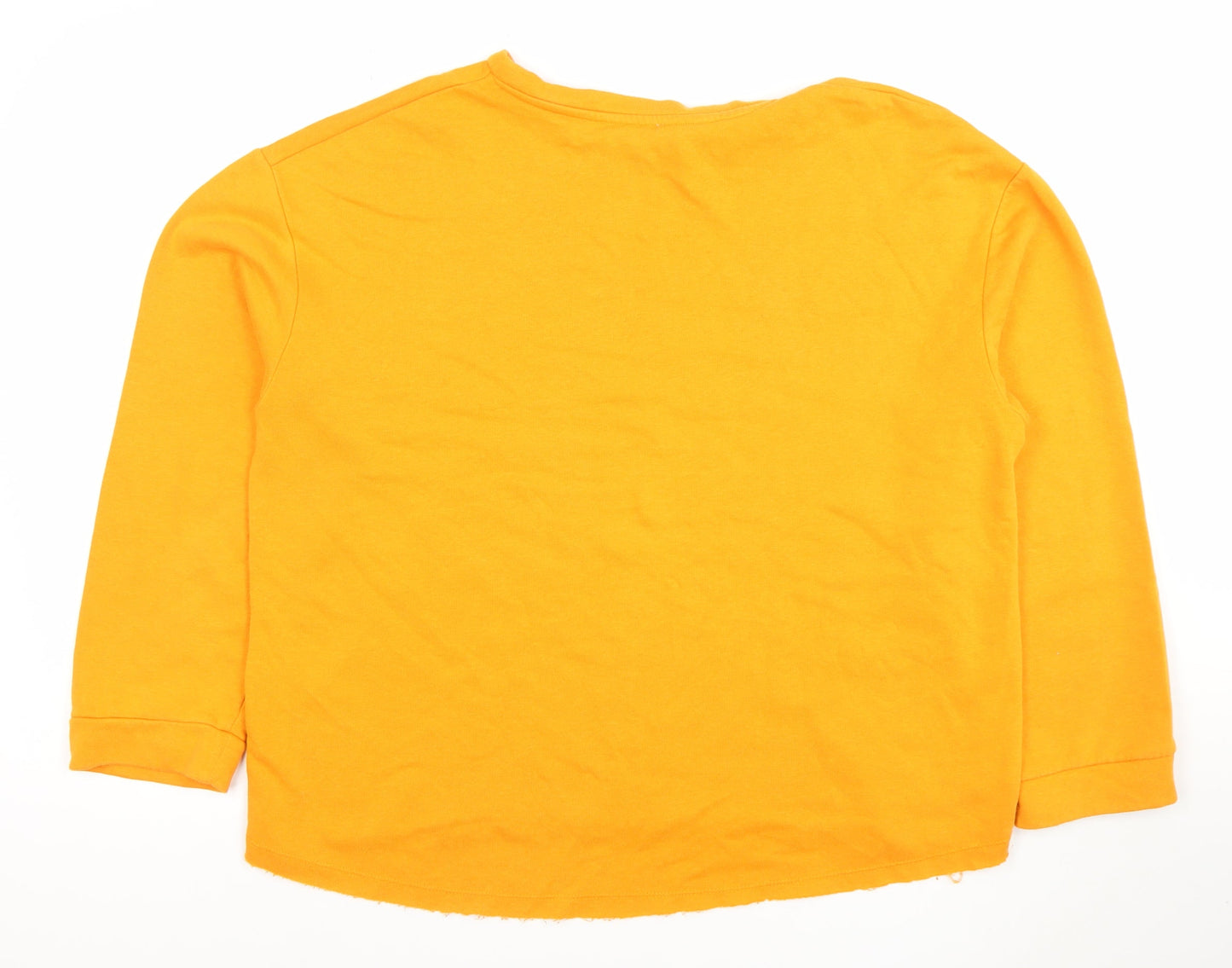 Zara Trafaluc Womens Yellow Pullover Sweatshirt Size S Long Sleeve