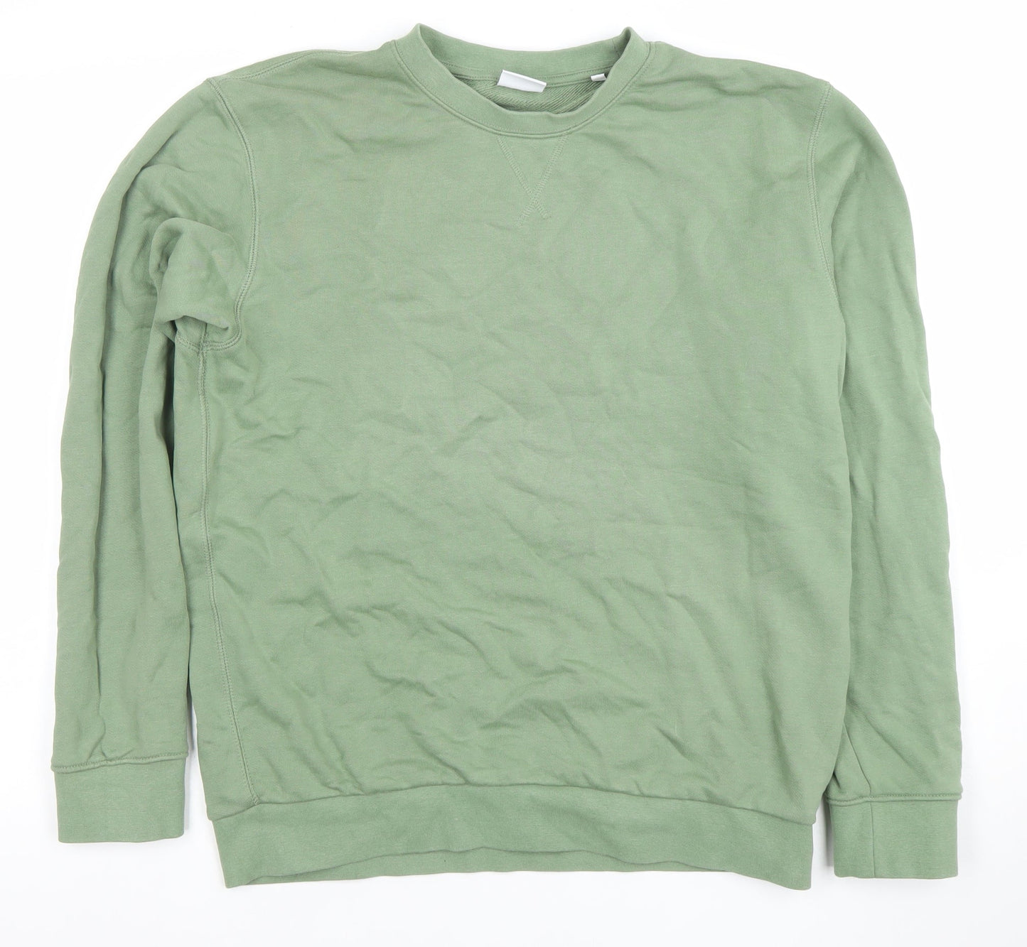 Celio Women Khaki Green Crew Neck Pullover Sweatshirt Size M