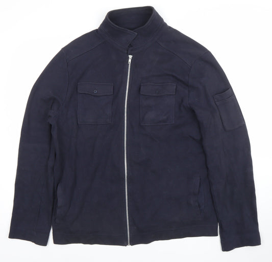River Island Men's Blue Full Zip Sweatshirt Size L