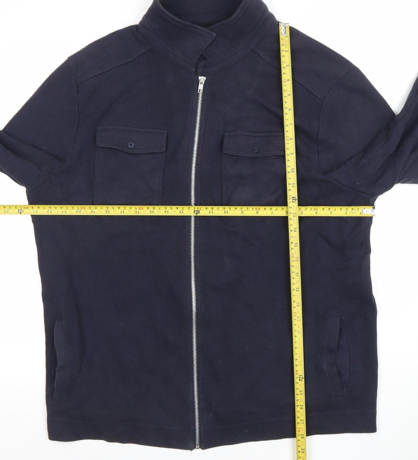 River Island Men's Blue Full Zip Sweatshirt Size L