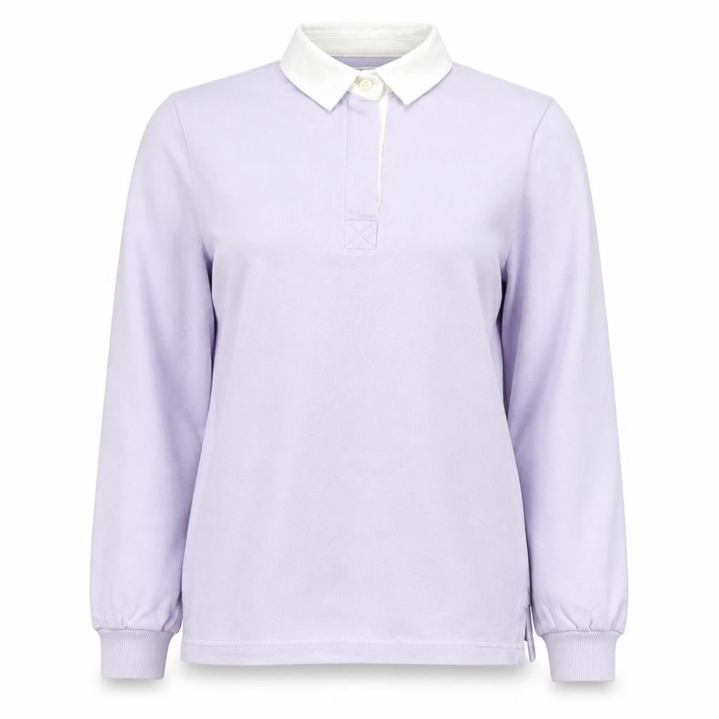 Front Row Womens Lilac Long Sleeve Henley Sweatshirt Medium 100% Cotton